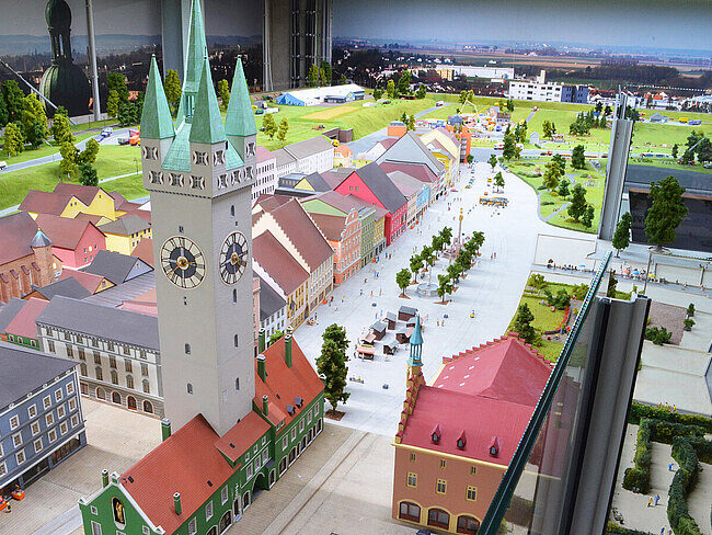Straubinger Innenstadt mit Stadtturm als Modellanlage