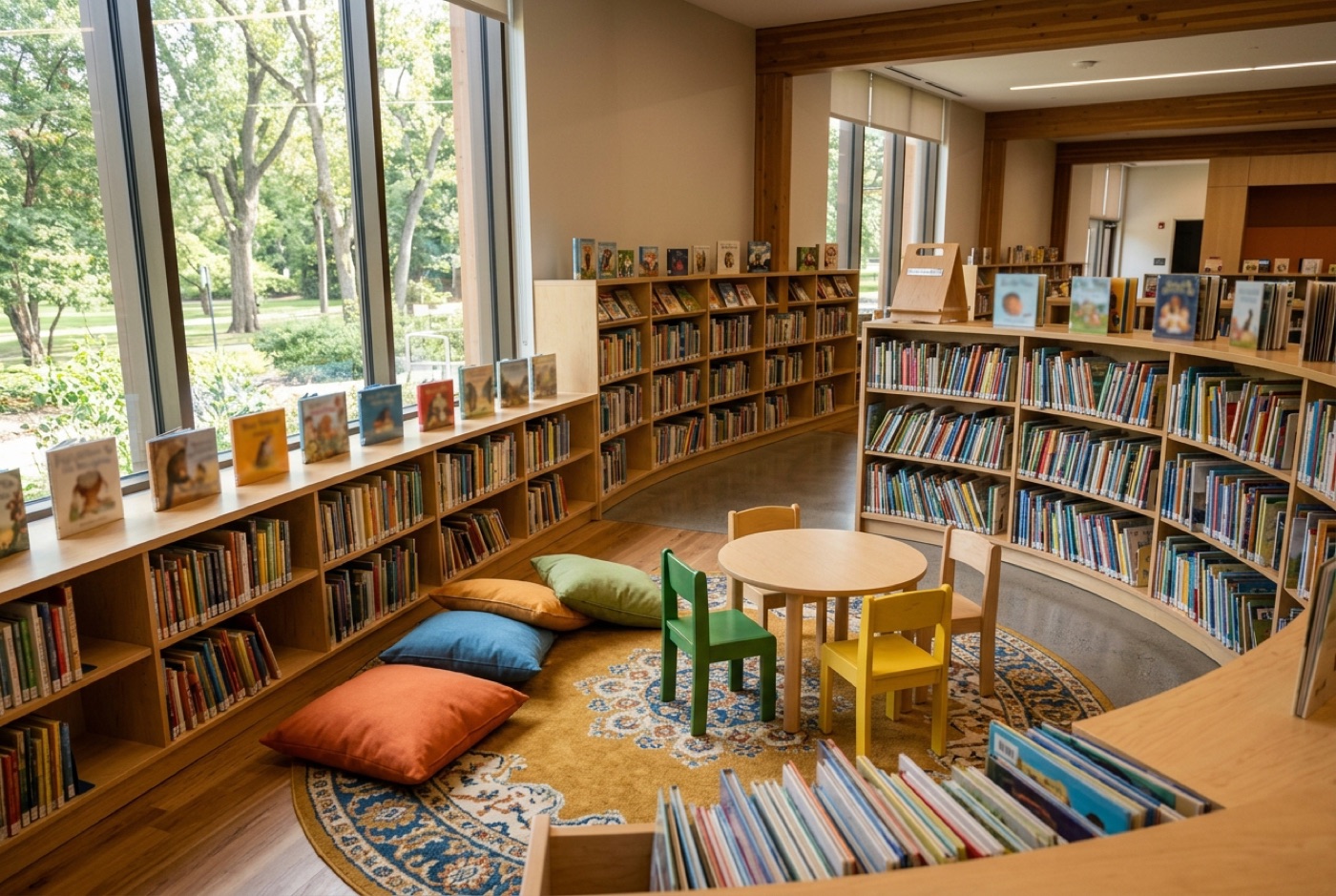 Beispielbild: Die Kinderabteilung einer Bibliothek mit Leseecke