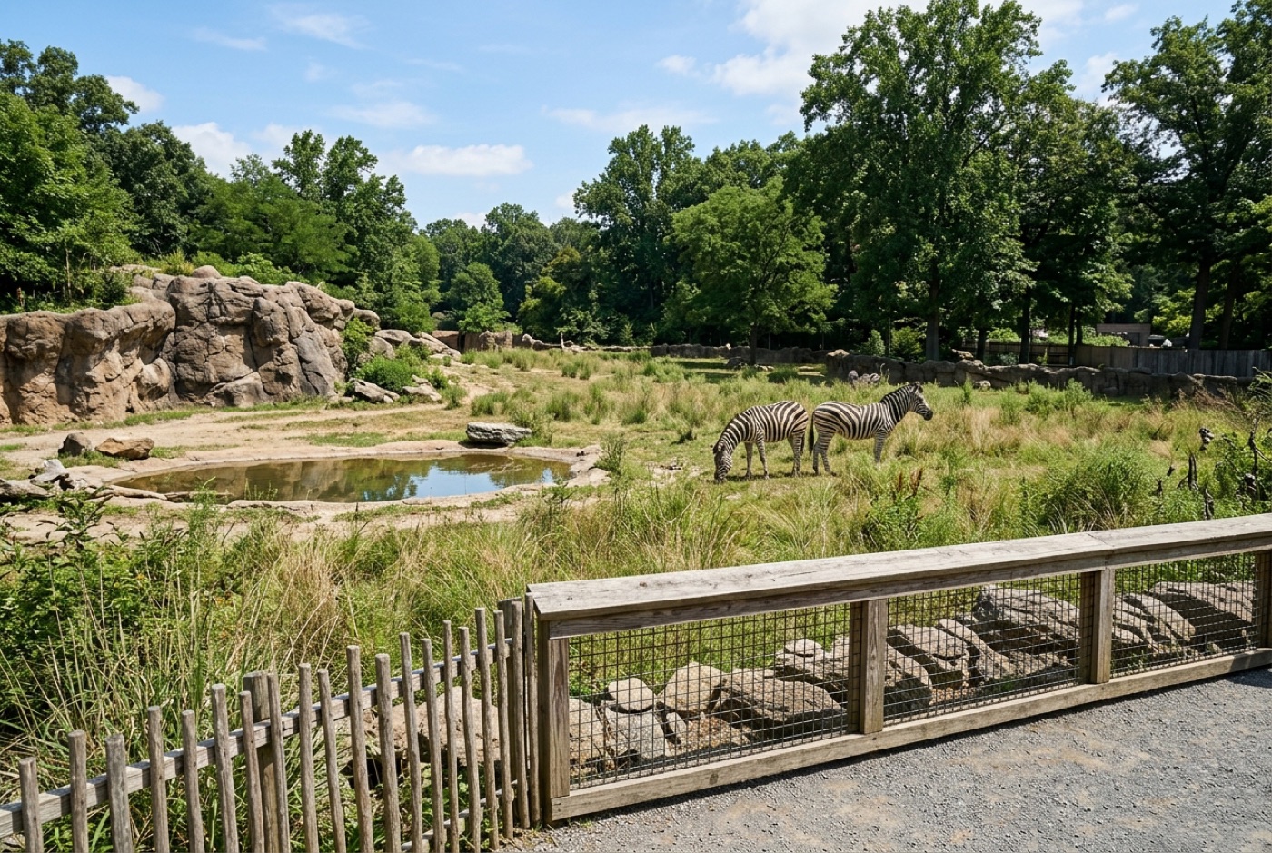 Beispielbild: Ein Zoogehege mit Zebras und Felslandschaft